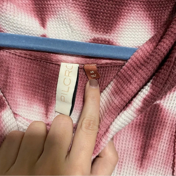 Anthropologie Pilcro Tie Dye Waffle Knit Cowl Neck Sweater - Picture 9 of 11